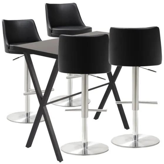 Homeville Barbord sæt Grappa/Luna barstol sort/kro